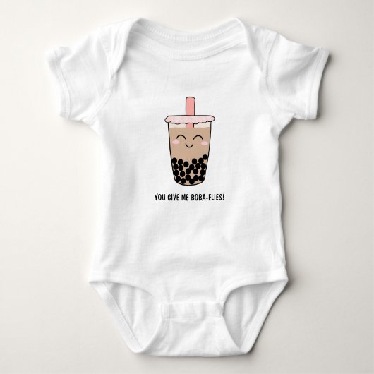 Cute Boba Milk Tea Pun Romper (Voorkant)