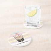 Cute Boba Milk Tea Pun Sandstone Onderzetter (Zijkant)
