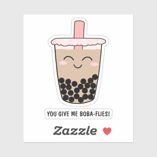 Cute Boba Milk Tea Pun Sticker (Vel)