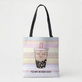 Cute Boba Milk Tea Pun Tote Bag (Voorkant)