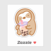 Cute Boba Milk Tea Sloth Sticker (Vel)