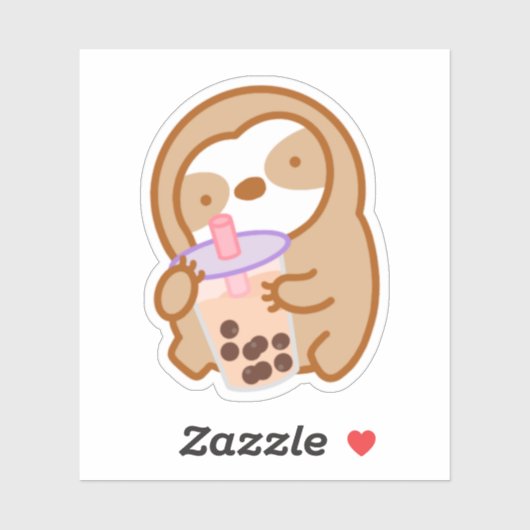 Cute Boba Sloth Sticker (Vel)