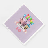 Cute Boba Tea Birthday Celebration Napkins Servet (Hoek)