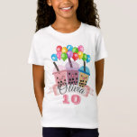 Cute Boba Tea Birthday Celebration T-Shirt<br><div class="desc">Dit leuke boba-theeT-shirt is de perfecte kleding voor je boba-thematisch verjaardagsfeest! Pas het aan met jouw naam en leeftijd en laat het feest beginnen!</div>