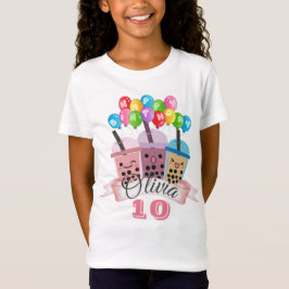 Cute Boba Tea Birthday Celebration T-Shirt