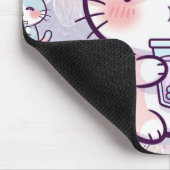 Cute Boba Tea Kitten Mousepad - Aesthetic Pastel  Muismat (Hoek)