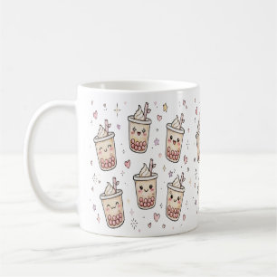 Cute Boba Tea Patroon – Kawaii Bubble Tea Harten & Koffiemok