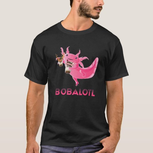 Cute Bobalotl Axolotl Drink Boba Tea Sweets Ani T-shirt (Voorkant)