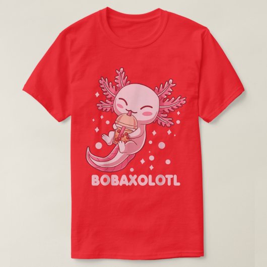 Cute Bobaolotl Boba Tea Bubble Milk Kawaii Aolotl T-shirt (Design voorkant)