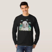 Cute Bobtail Dog on Old English Sheepdog 2 T-shirt (Voorkant volledig)