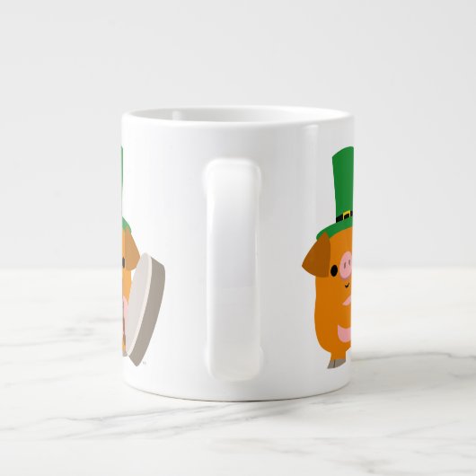 Cute Bodhran Cartoon Pig Grote Koffiekop (Achterkant)