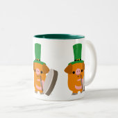 Cute Bodhran Cartoon Pig Tweekleurige Koffiemok (Voorkant rechts)