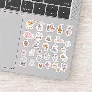 Cute Boeklievende Gans Sticker Pack 2
