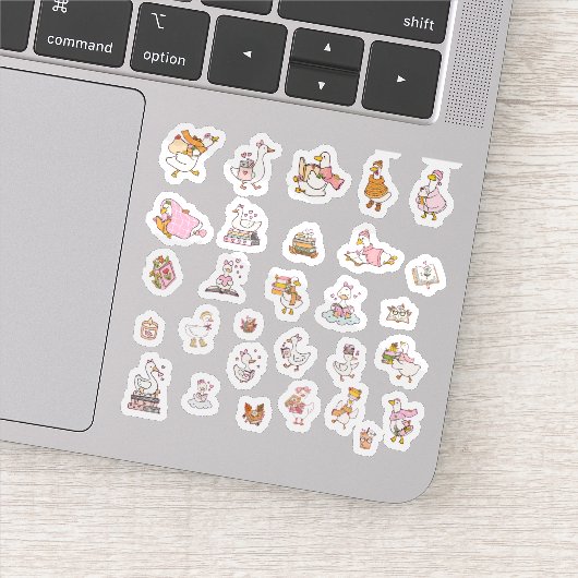 Cute Boeklievende Gans Sticker Pack 2 (Detail)
