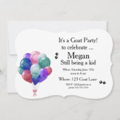 Cute Boer Goat Birthday Party Kaart (Achterkant)