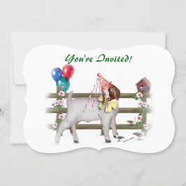 Cute Boer Goat Birthday Party Kaart