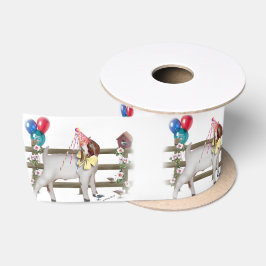 Cute Boer Goat Birthday Party Ribbon Satijnen Lint