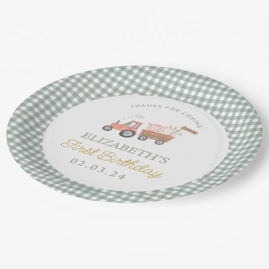 Cute Boerderij Animal Barnyard Birthday Papieren Bordje (Gekanteld)