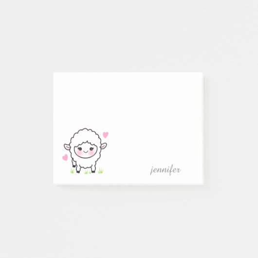 Cute Boerderij Animal Lamb personaliseren Post-it® Notes (Voorkant)
