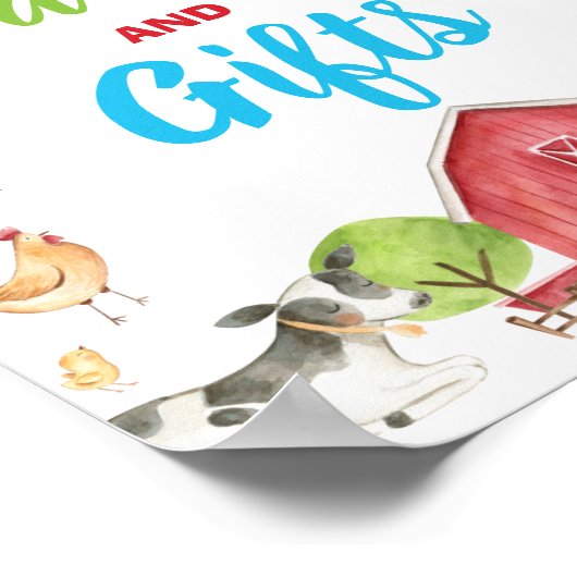 Cute Boerderij Barnyard Party Cards and Gifts Sign Poster (Hoek)