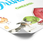 Cute Boerderij Barnyard Party Drink Cheers Tableto Poster (Hoek)