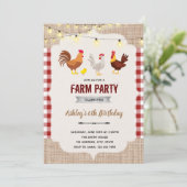 Cute boerderij Chicbethema uitnodiging (Staand voorkant)