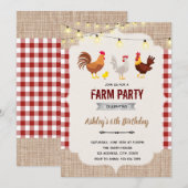 Cute boerderij Chicbethema uitnodiging (Voorkant / Achterkant)