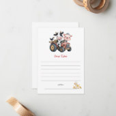 Cute Boerderij Dieren Verjaardag Tijdscapsule  Notitiekaartje (Voorkant / Achterkant in situ)