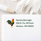 Cute Boerderij Farmer Chicken Country Life Rooster Etiket (Insitu)