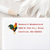 Cute Boerderij Farmer Chicken Country Life Rooster Etiket (Insitu)