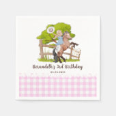 Cute Boerderij Girl Birthday I Baby shower Party N Servet (Voorkant)