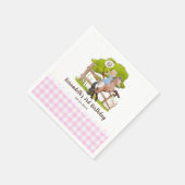 Cute Boerderij Girl Birthday I Baby shower Party N Servet (Hoek)