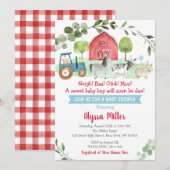 Cute Boerderij Greenery Baby shower Kaart (Voorkant / Achterkant)