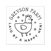 Cute Boerderij Hen Fresh Egg Stamp Zelfinktende Stempel (Design)