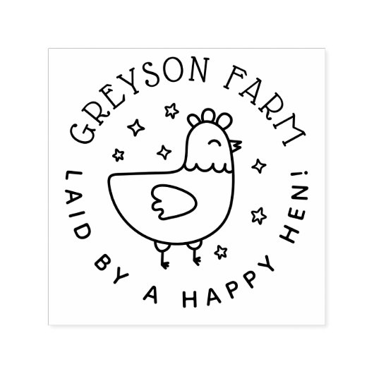 Cute Boerderij Hen Fresh Egg Stamp Zelfinktende Stempel (Design)