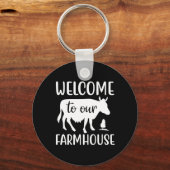 Cute Boerderij house welkomstpartij Sleutelhanger (Voorkant)