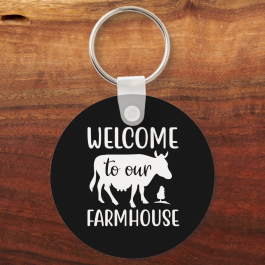 Cute Boerderij house welkomstpartij Sleutelhanger (Voorkant)