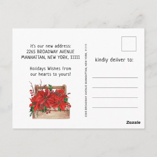 Cute Boerderij kerstak Verplaatsende Aankondiging Briefkaart (Achterkant)