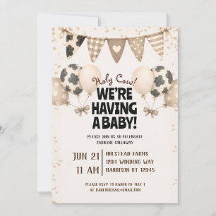 Cute Boerderij Koe Baby Shower Kaart