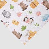 Cute Boerderij Life and Boerderij Baby Animals Pat Tissuepapier (Detail)