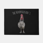 Cute Boerderij Rooster Persoonlijke naam Zwarte Do Deurmat (Voorkant)