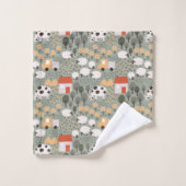 Cute Boerderij Scene Pattern Bad Handdoek (Wasdoekje)
