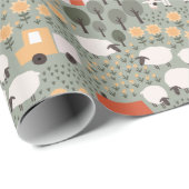 Cute Boerderij Scene Pattern Cadeaupapier (Rol Hoek)