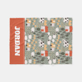 Cute Boerderij Scene Pattern Fleece Deken (Voorkant (Horizontaal))