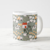 Cute Boerderij Scene Pattern Grote Koffiekop (Voorkant rechts)