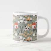 Cute Boerderij Scene Pattern Grote Koffiekop (Rechts)