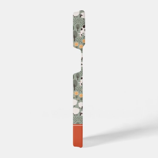 Cute Boerderij Scene Pattern iPhone Hoesje (Rechterkant)