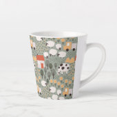 Cute Boerderij Scene Pattern Latte Mok (Rechts)