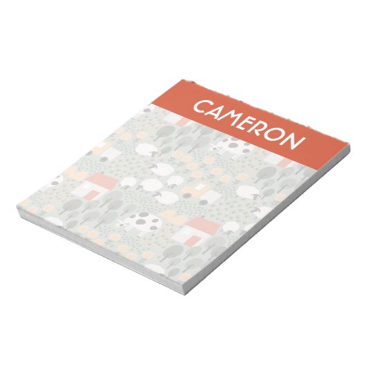 Cute Boerderij Scene Pattern Notitieblok (Linkerzijde)