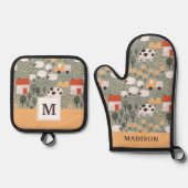 Cute Boerderij Scene Pattern Ovenwant & Pannenlap Set (Voorkant)
